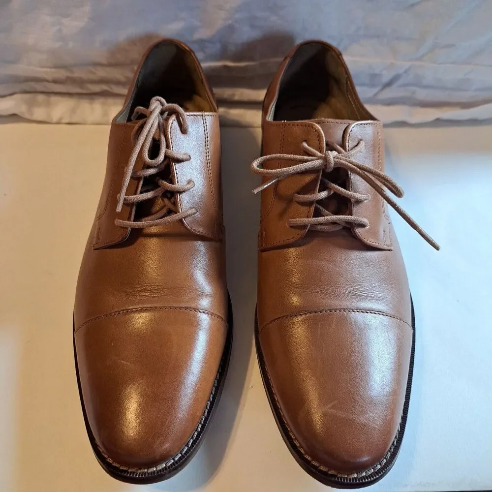 Florsheim Montinaro Leather Cap Toe Men's size 11.5D 11738 Tan Brown NEW scuffs